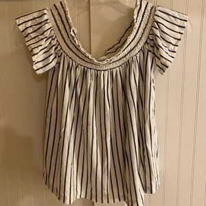 American Eagle Outfitters off the shoulder stripe shirt